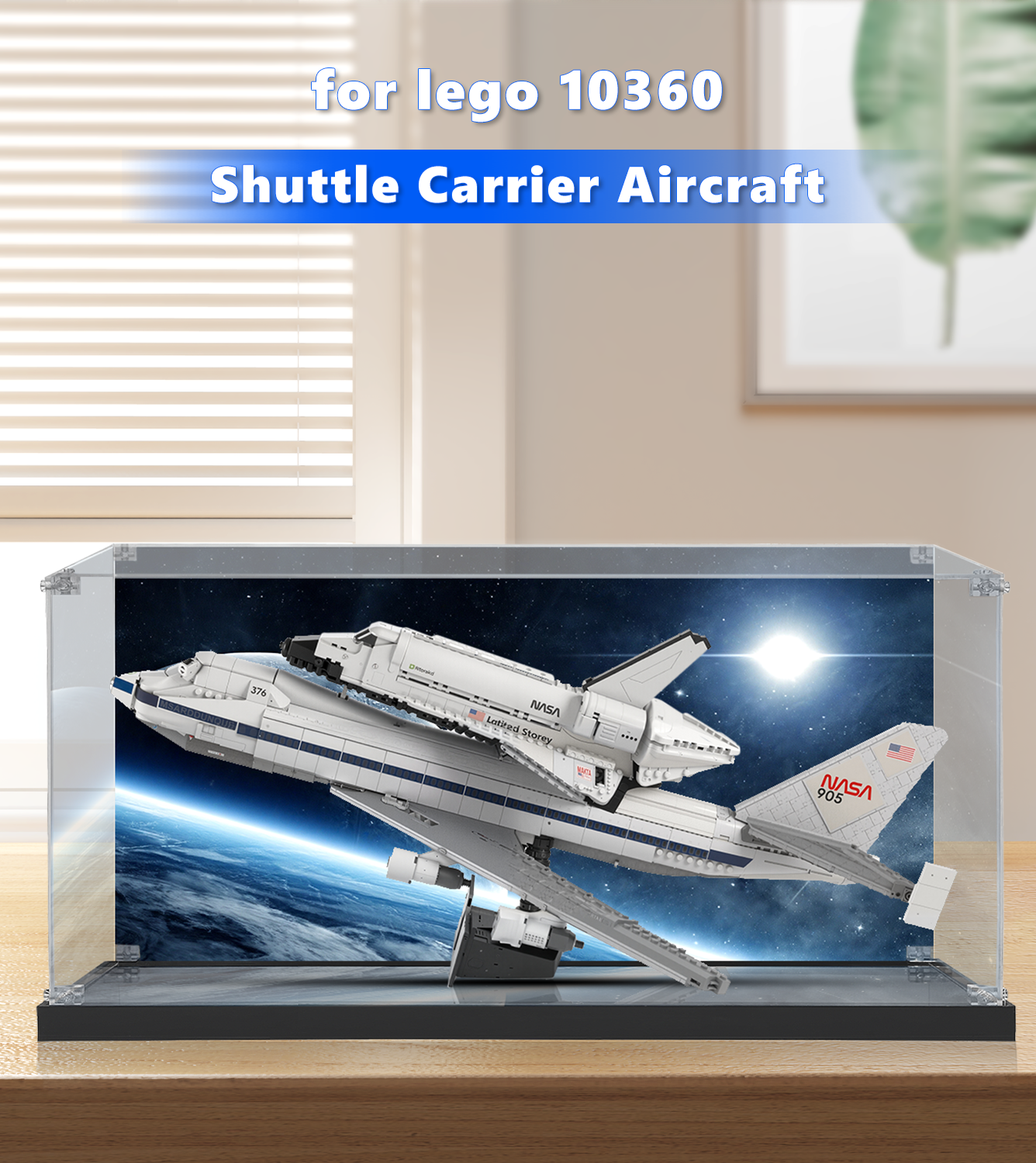 LEGO® Icons Shuttle Carrier Aircraft 10360 Display Case - Protective Showcase for LEGO NASA Space Shuttle Model - Perfect for Collectors, Home Decor & Office Display