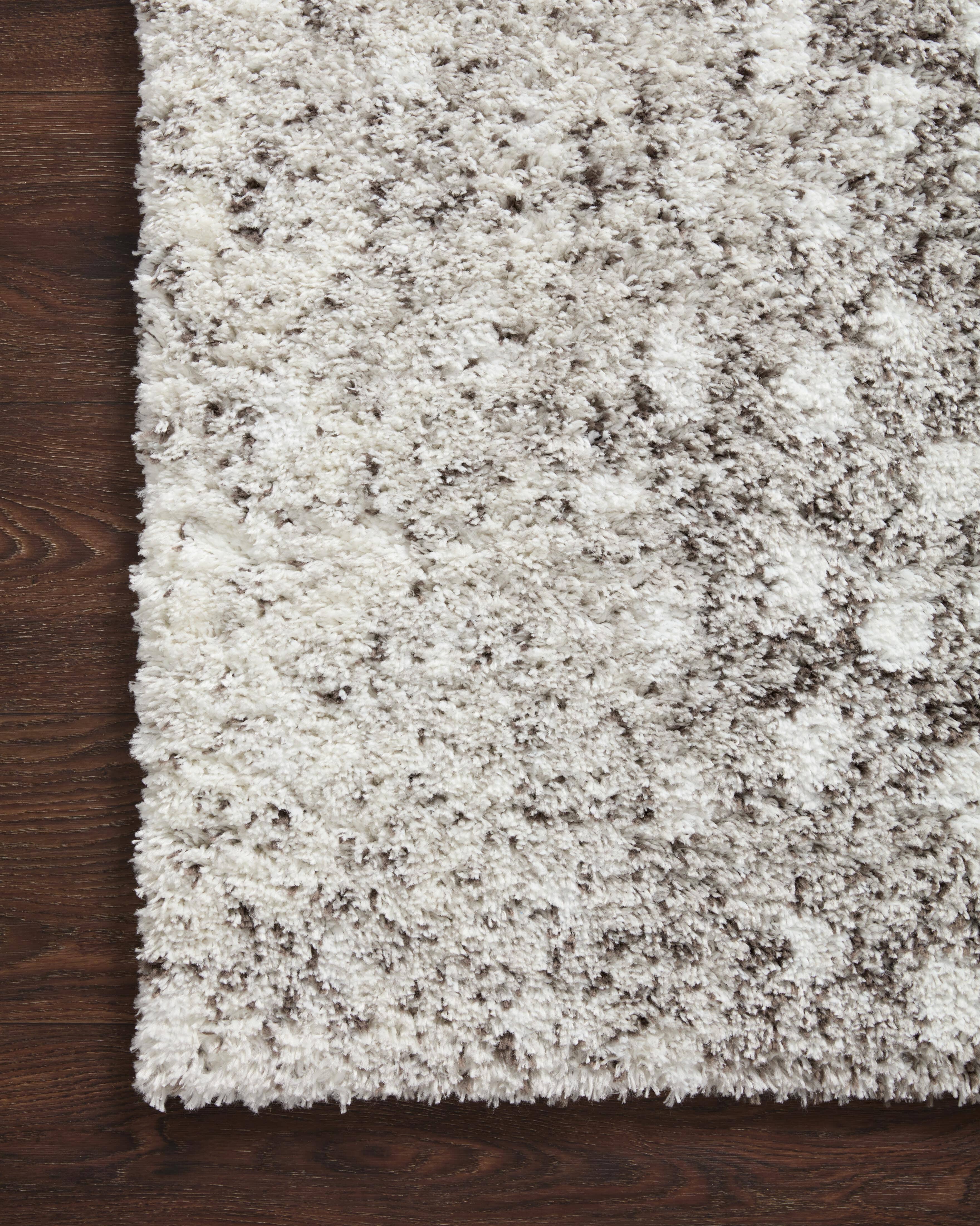 Loloi II Bliss Shag Rug - Soft Grey & White Plush Area Rug for Living Room, Bedroom, or Nursery | Cozy Home Decor & Floor Covering