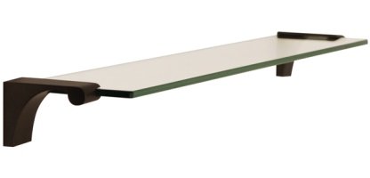 Alno Luna 24-Inch Glass Shelf with Brackets - Polished Chrome Finish for Bathroom, Kitchen, or Living Room Storage & Display