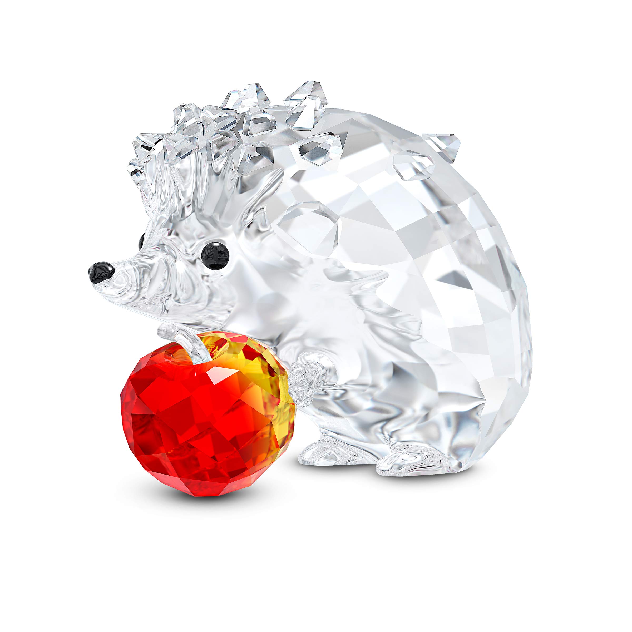 Swarovski Hedgehog with Apple Figurine - Light Multi-Colored Crystal Decor | Home Decor, Gift Idea, Collectible for Animal Lovers