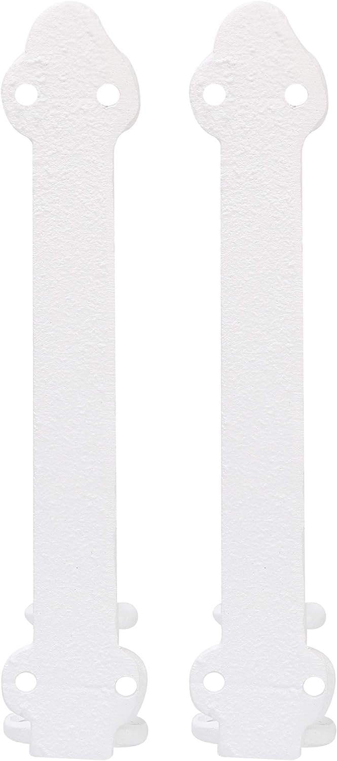 White Cast Iron Decorative Shelf Bracket - 8.85 Inch Heavy Duty Wall Mount Brackets (Set of 2) for Floating Shelves, Bookshelves & Home Decor