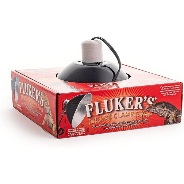 Fluker's Deluxe Clamp Lamp - Adjustable Reptile Heat Lamp with Ceramic Socket for Terrariums, Tanks & Pet Enclosures - Perfect for Bearded Dragons, Snakes & Lizards