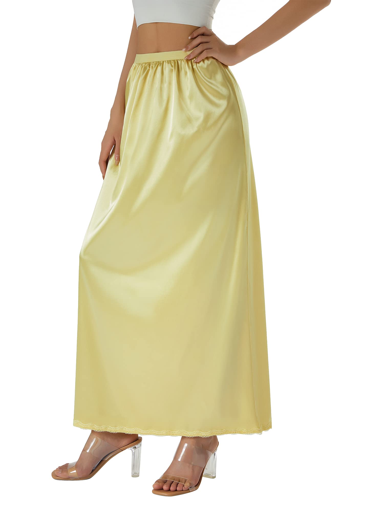 SSPalu Women's Half Slips - Long Underskirt for Dresses with Floral Lace Trim | Perfect for Formal Wear, Church, Weddings & Everyday Elegance