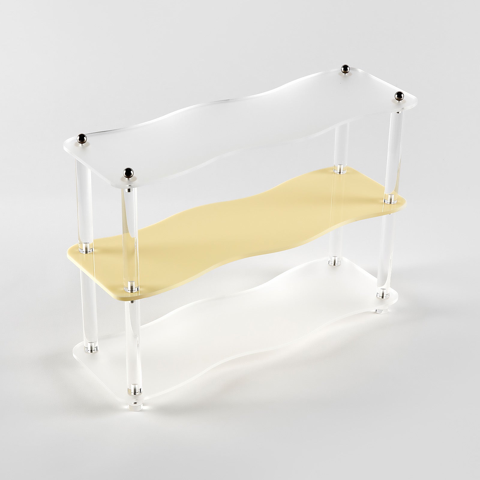 VENTRAY HOME Acrylic 3 Tier Display Rack - Beige | Modern Countertop Organizer for Bathroom, Kitchen, Office & Retail Store Display