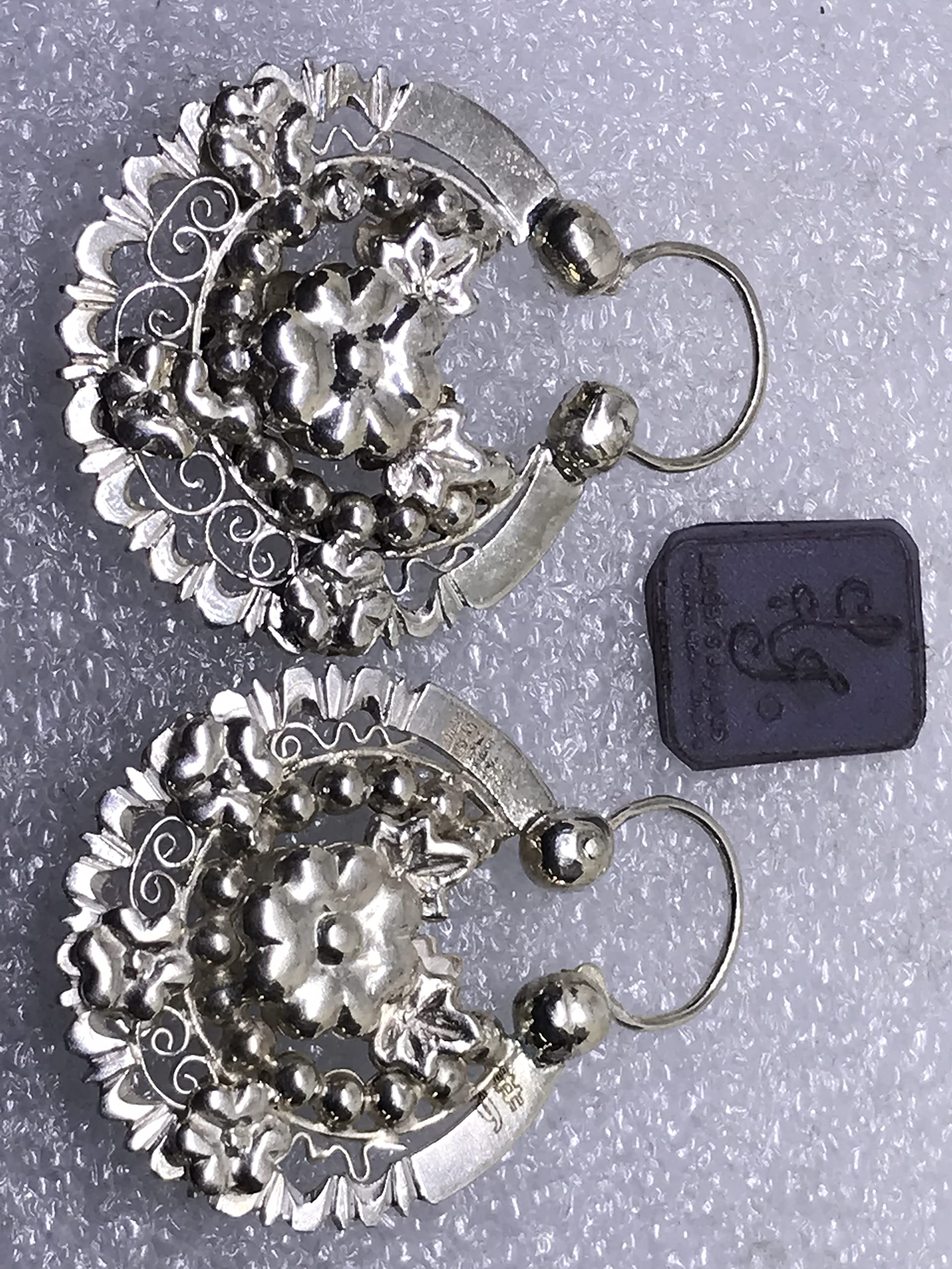 Arracada Jerezana #6 Double View .950 Sterling Silver Earrings | Fast DHL Shipping | Perfect for Flamenco Dances & Special Occasions