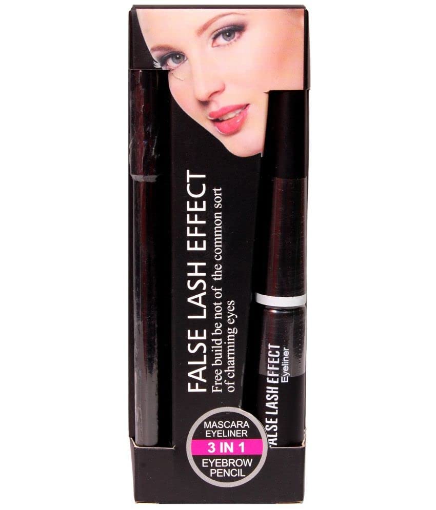 3-in-1 Gold Max Eyeliner, Eyebrow Pencil & Mascara Set - Black Waterproof Makeup Kit for Perfect Eye Definition | Great for Daily Use, Parties & Special Occasions