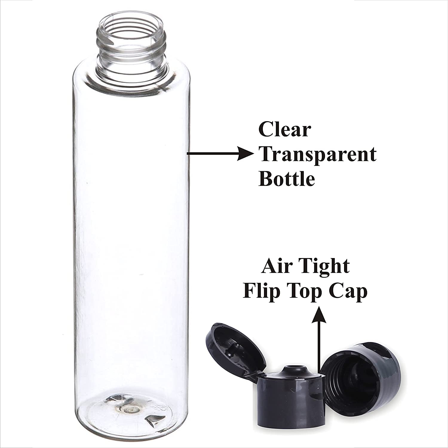 5-Pack 100ml Clear Refillable Travel Squeeze Bottles with Black Flip Cap - Leakproof Square Plastic Containers for Toiletries, Shampoo, Lotion & Cosmetics | Perfect for Travel, Gym, Camping & Home Organization
