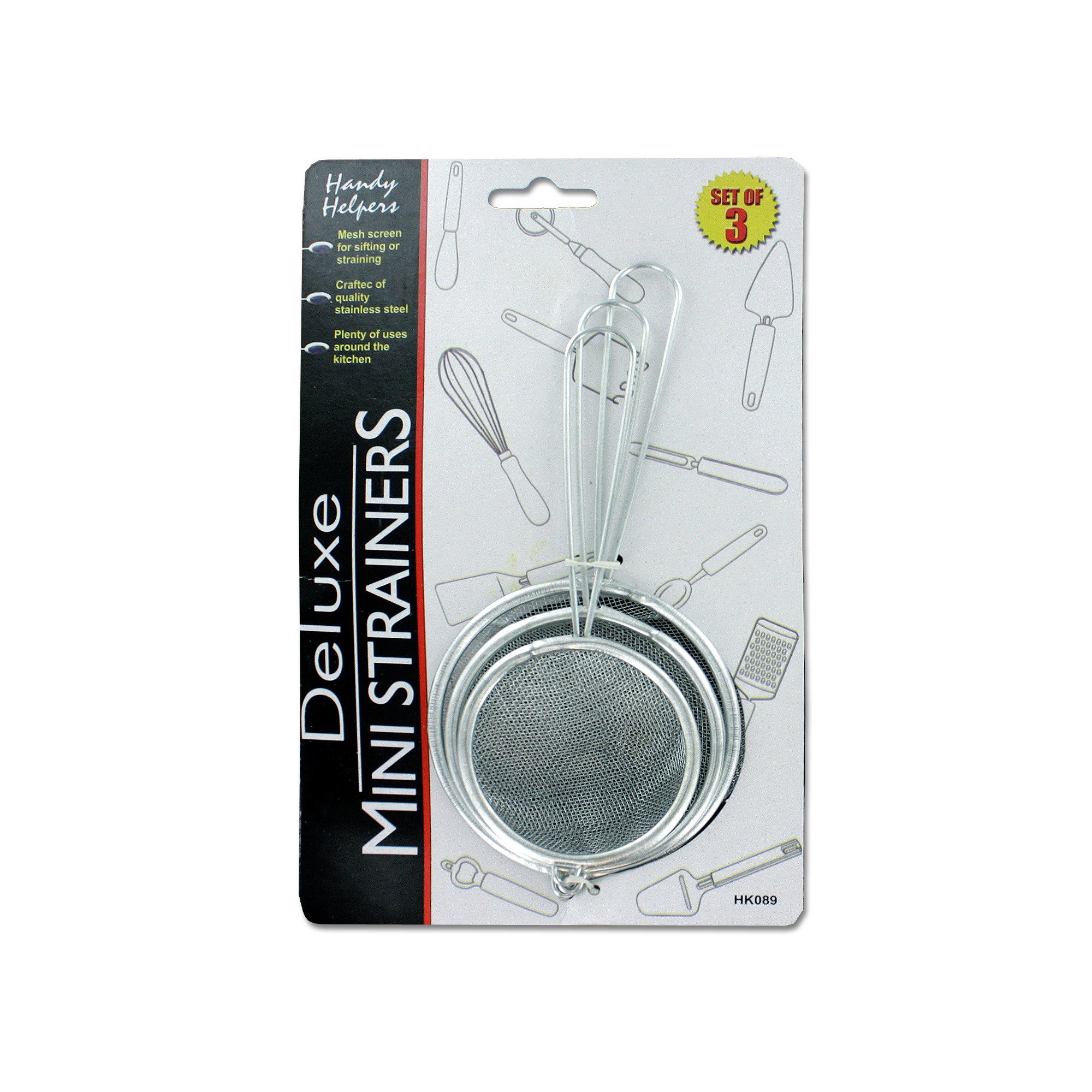 Premium Small Strainer Set - 3-Piece Stainless Steel Kitchen Colander for Pasta, Vegetables & Fruits | Ideal for Cooking, Baking & Meal Prep