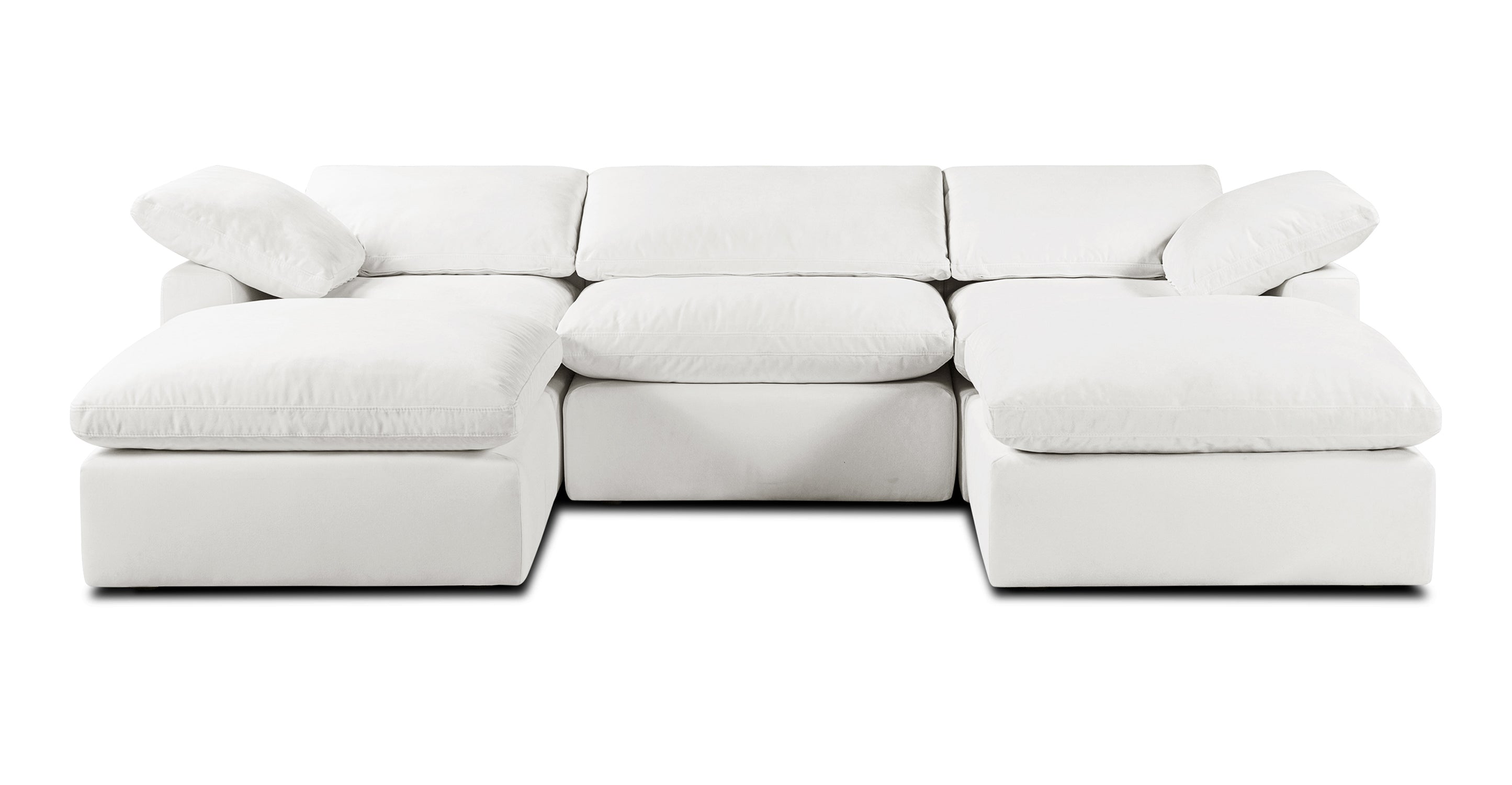 5-Seat Aspen Modular Double Chaise Sectional Sofa - Modern L-Shaped Living Room Couch for Family Gatherings & Movie Nights