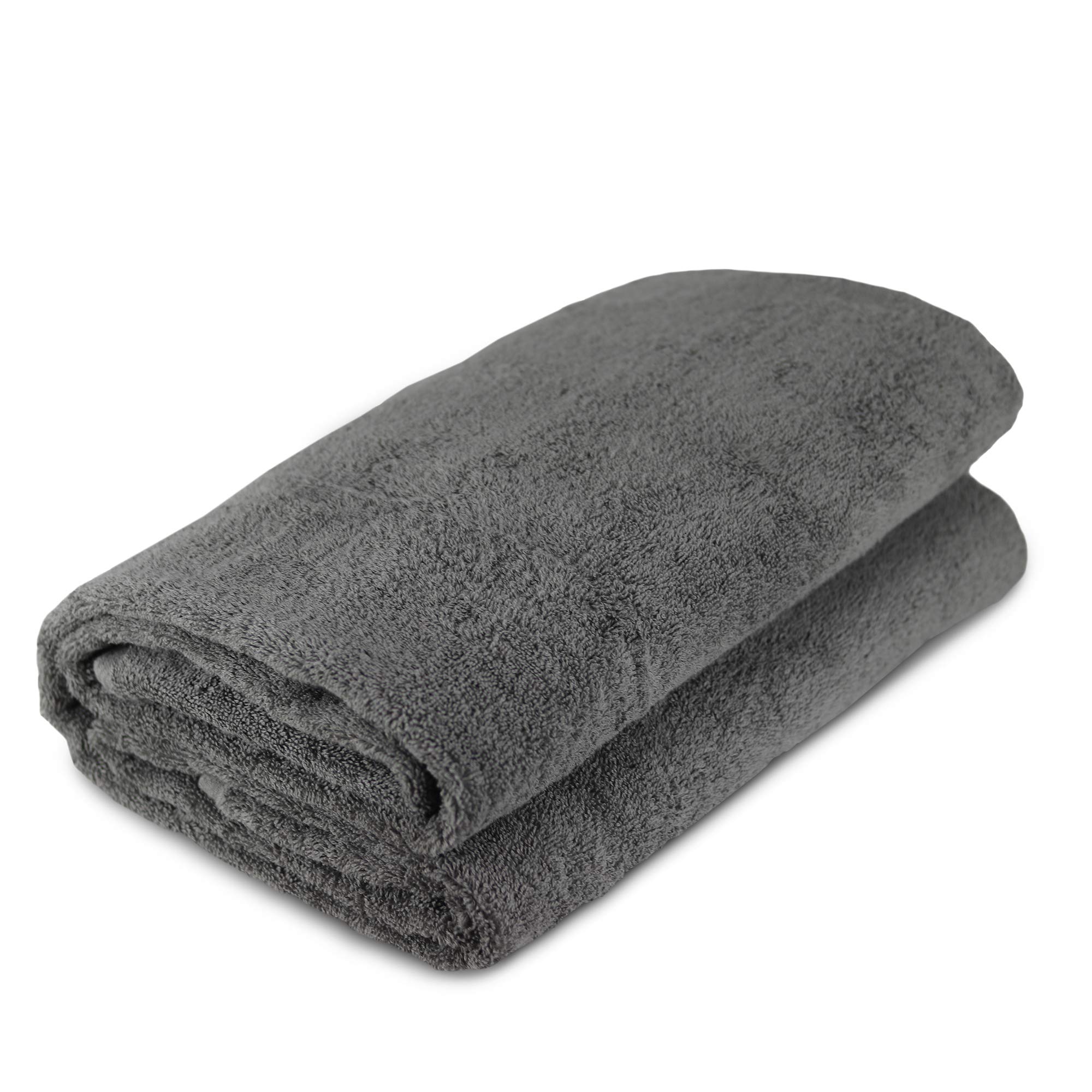 Luxury Hotel & Spa Turkish Cotton Oversized Bath Towel - Soft & Absorbent 40x80 Inches - Gray - Perfect for Bathroom, Beach, Pool & Spa (Set of 1)