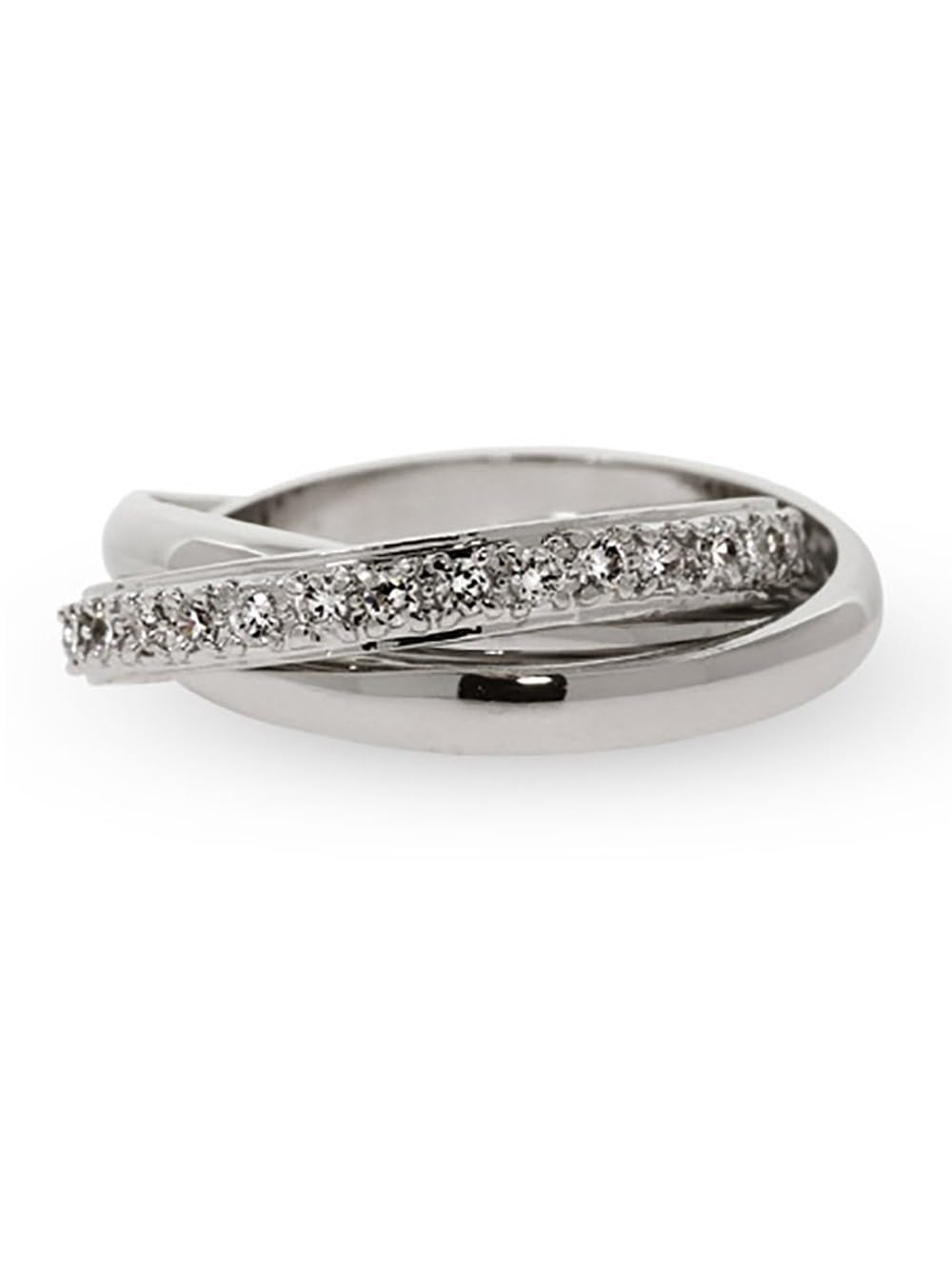 EVE'S ADDICTION Sterling Silver & Cubic Zirconia Russian Wedding Band Ring - Elegant Rolling Ring for Women - Perfect Gift for Mom, Wife, Anniversary - Ideal for Weddings, Engagements & Special Occasions