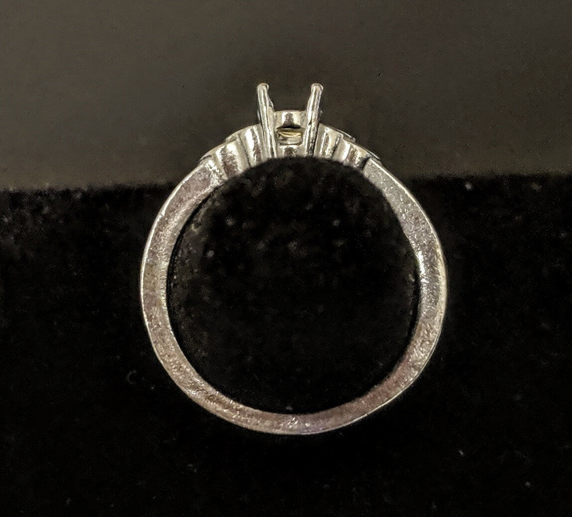 Solid Sterling Silver or 14kt Gold 7x5mm 20x15mm Oval Double Vee Shank Ring Setting - Size 7 (163847/143847) - Perfect for Engagement Rings, Wedding Bands & Jewelry Making