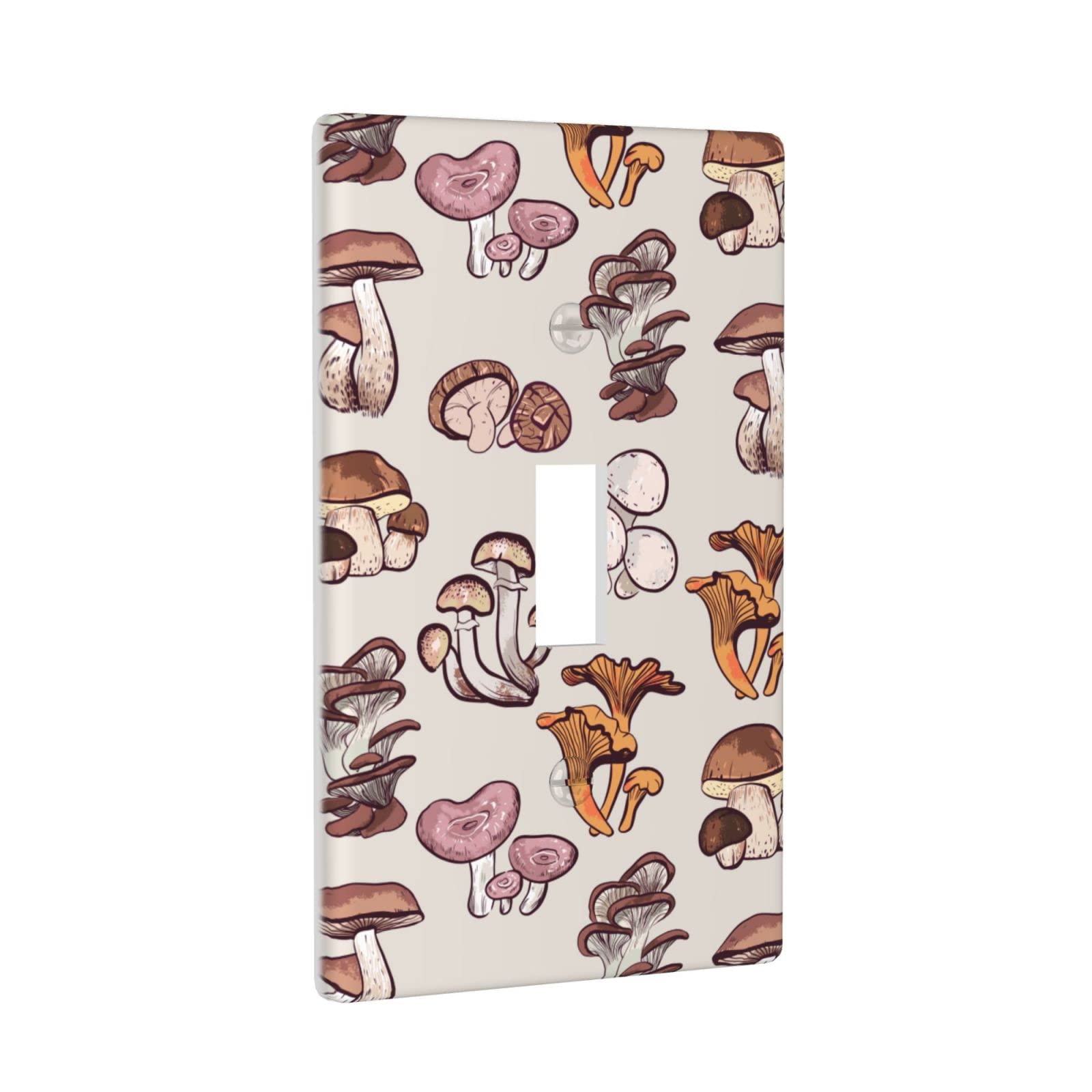 Mushroom-Themed Light Switch Plate Cover - Decorative Wall Plate for Bedroom, Kitchen & Home Decor - Perfect for Farmhouse, Boho & Nature-Inspired Interiors