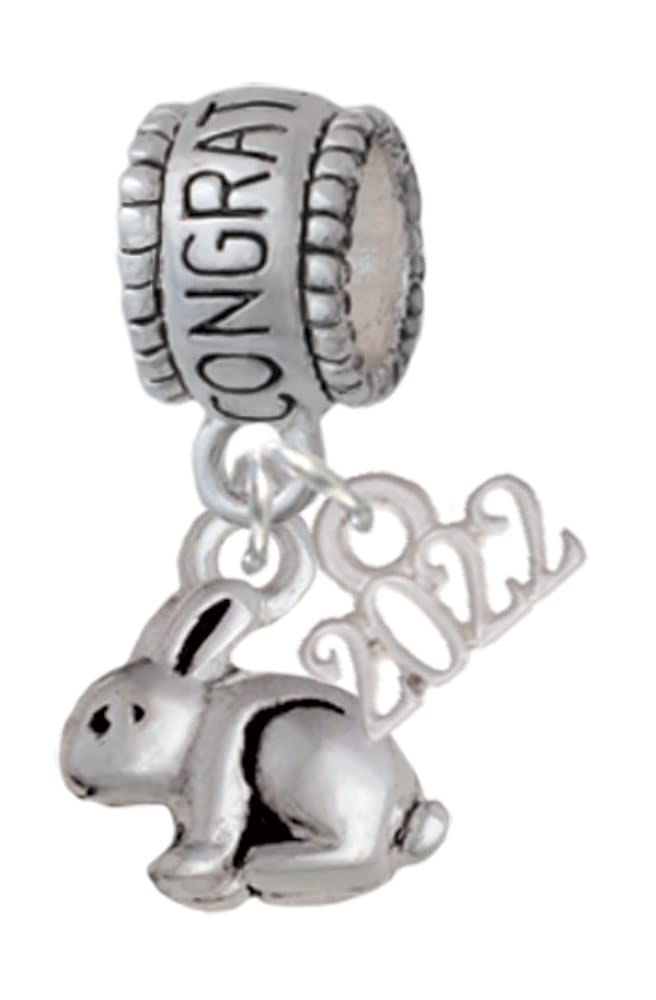 Silver Bunny Charm Bead for Jewelry Making - 2022 Collection for Gifts & DIY
