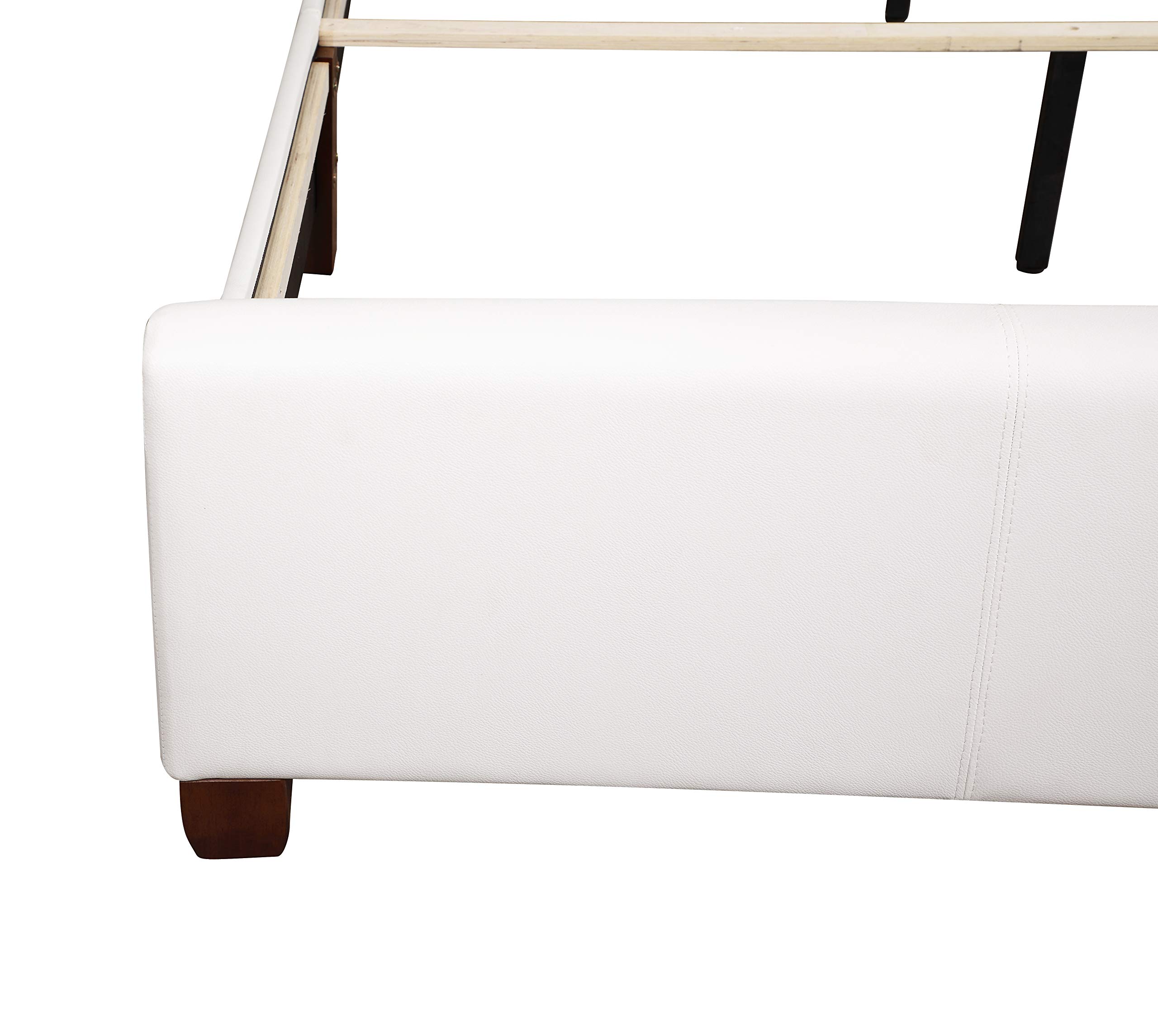 Glory Furniture White Queen Size Sleigh Bed with 2 Storage Boxes - Perfect for Master Bedroom, Guest Room & Small Space Living