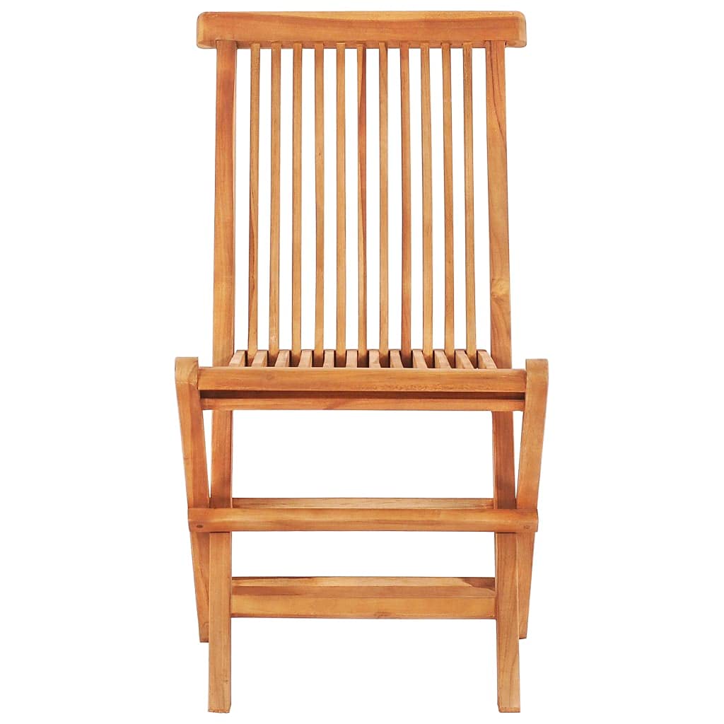 Premium 3-Piece Teak Wood Bistro Set with Cream White Cushions - Foldable Outdoor Dining Table & Chairs for Patio, Garden, Balcony or Coffee Bar