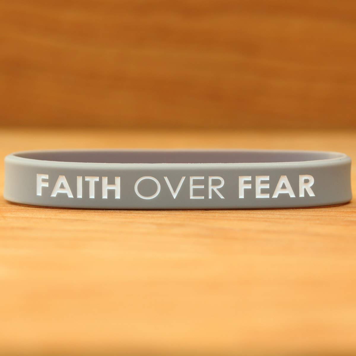 5 Pack Faith Over Fear Inspirational Silicone Wristbands - Motivational Bracelets for Women & Men - Perfect for Church, Bible Study, Prayer Groups & Daily Encouragement