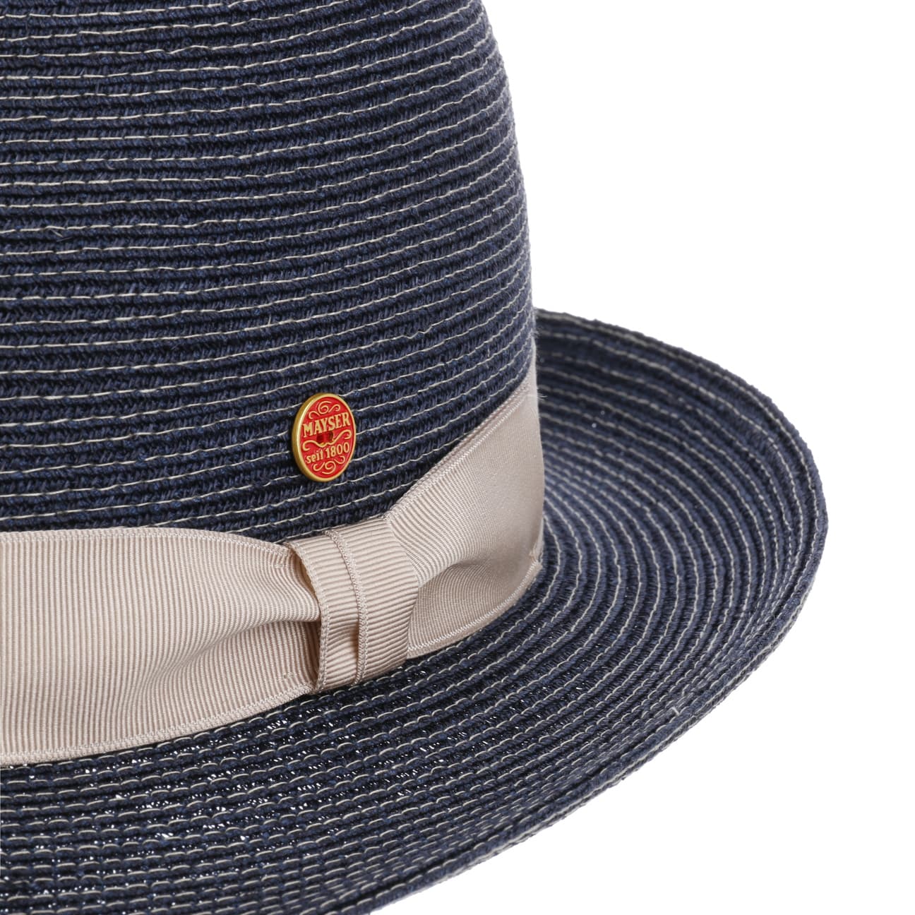 Mayser Maleo Trilby Hemp Hat for Men - Stylish Summer Sun Hat with Brim for Outdoor Activities, Beach, Travel & Casual Wear