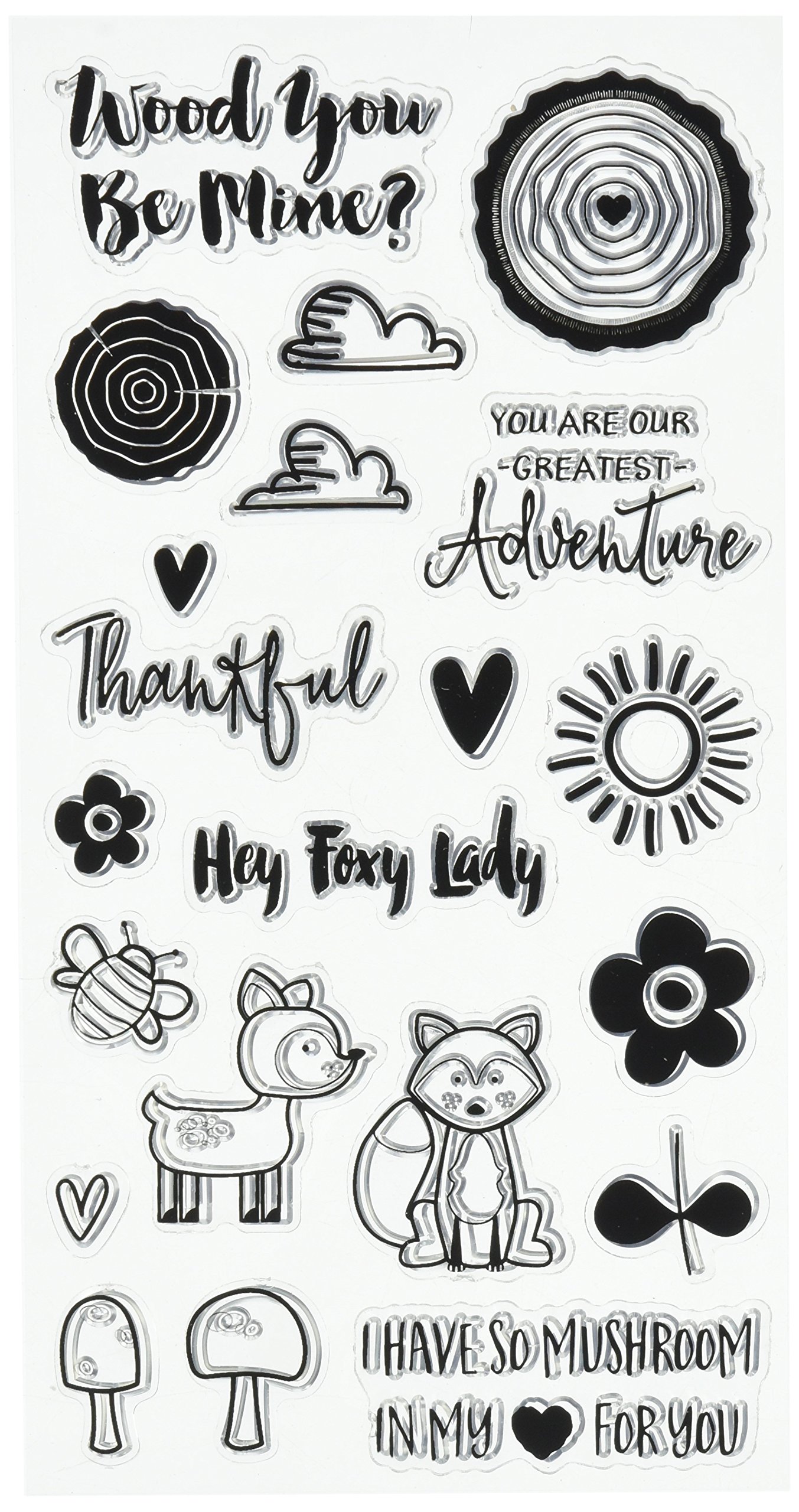 Mushroom Medley Clear Stamps Set - 4x8 Inch Botanical Stamps for Scrapbooking, Card Making & DIY Crafts - Perfect for Journals, Invitations & Handmade Decorations