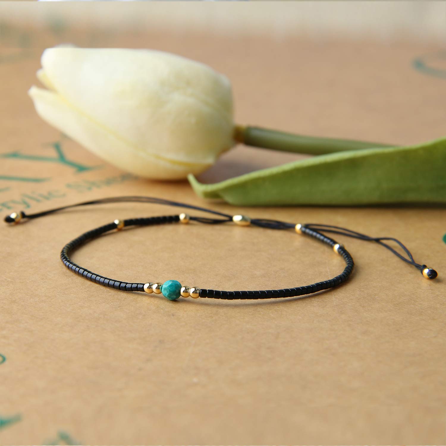 KELITCH Adjustable Women's Friendship Bracelet with Miyuki Crystals - Boho Chic Jewelry for Best Friends, Sisters & Couples - Perfect for Gifts, Parties & Everyday Wear