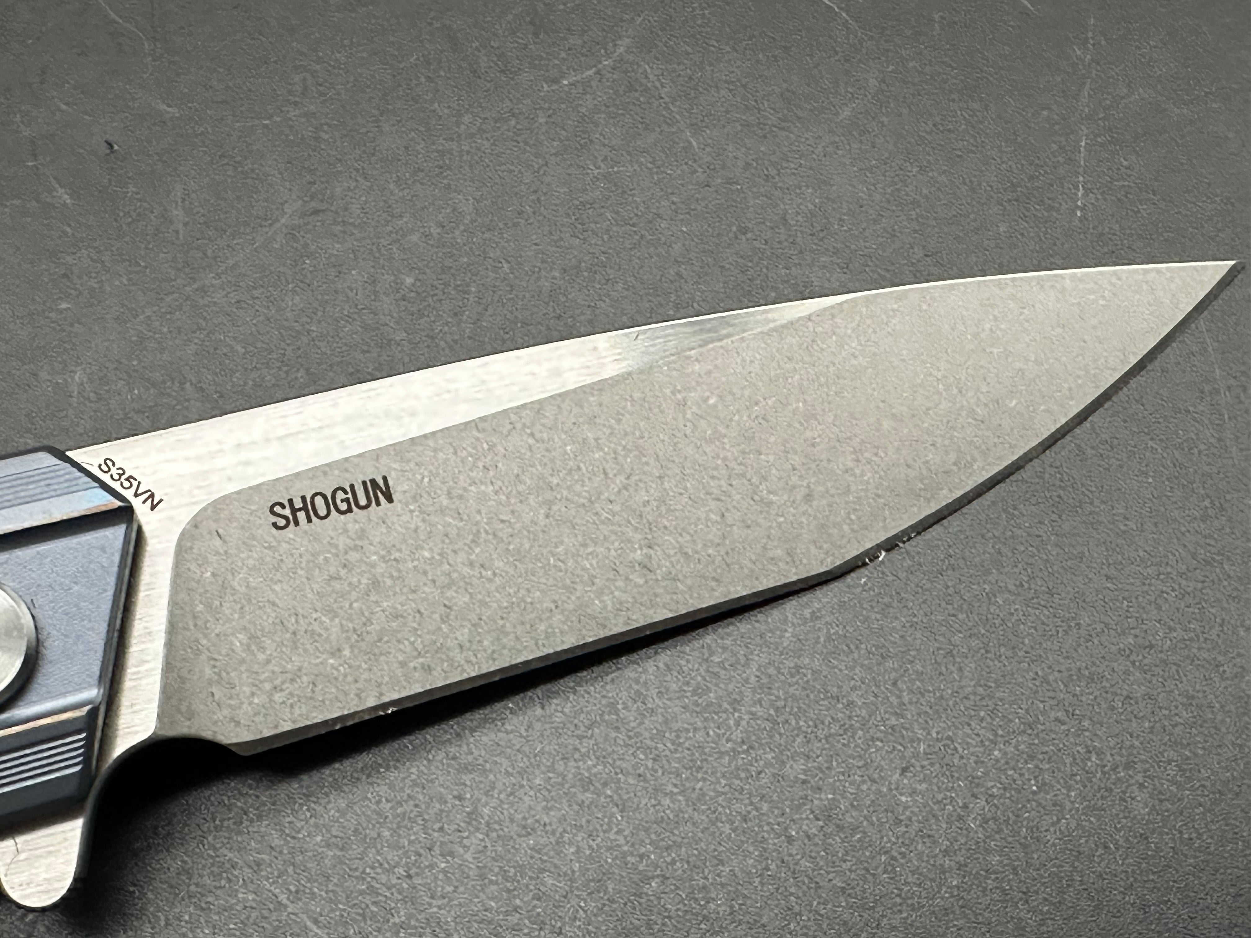 Bestech Shogun BT1701D Folding Knife - S35VN Stonewash Blade, Blue/Bronze Titanium Handle - EDC, Outdoor, Camping, Survival Gear