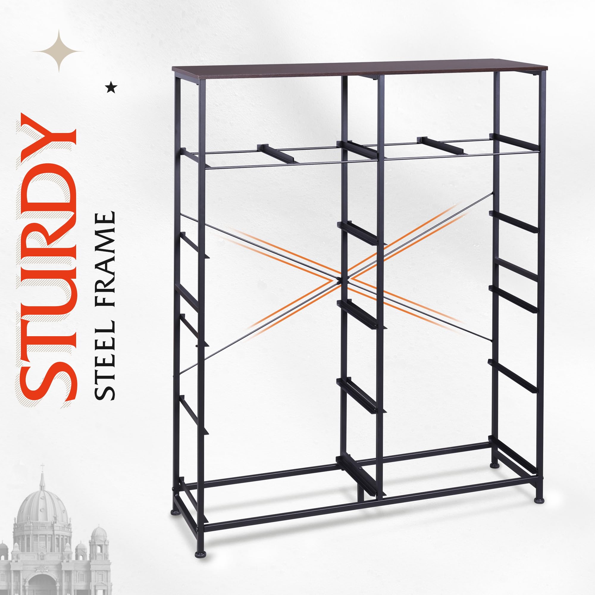 12-Drawer Tall Dresser for Bedroom - Fabric Storage Dresser with Steel Frame & Wood Top - Dark Grey - Perfect for Closet Organization & Bedroom Storage