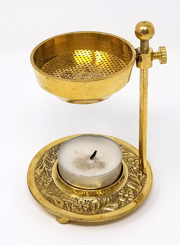 Premium Brass Resin Burner - Elegant Aromatherapy Essential Oil Diffuser for Home, Office & Spa Relaxation | Perfect for Meditation, Yoga & Stress Relief