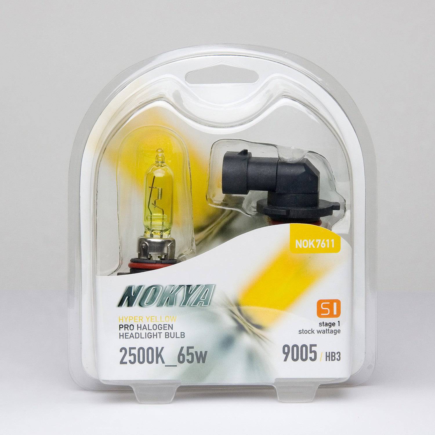Nokya Hyper Yellow 9005/HB3 65W 2500K Halogen Light Bulbs - Perfect for Fog Lights, Off-Roading & Night Driving Visibility