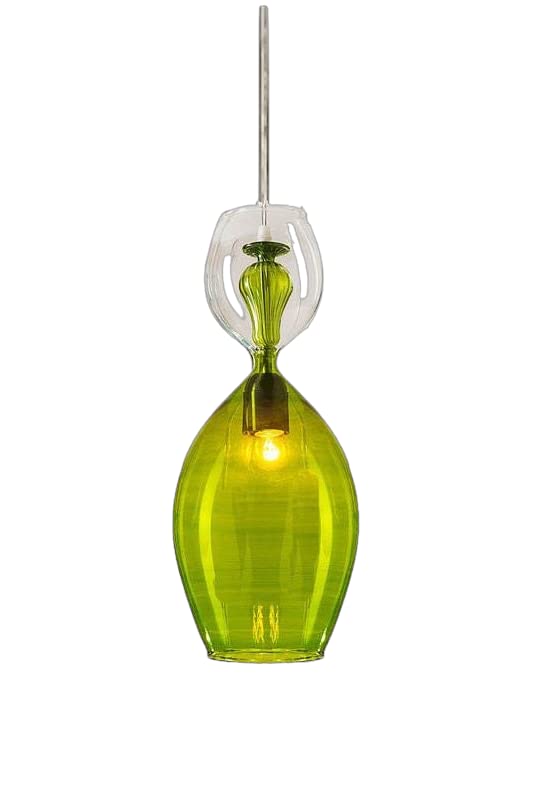 Modern Green Glass Pendant Lights for Dining Room, Kitchen Island & Living Room Ceiling | Stylish Hanging Light Fixture for Home Decor | Perfect for Farmhouse, Industrial & Contemporary Interior Design