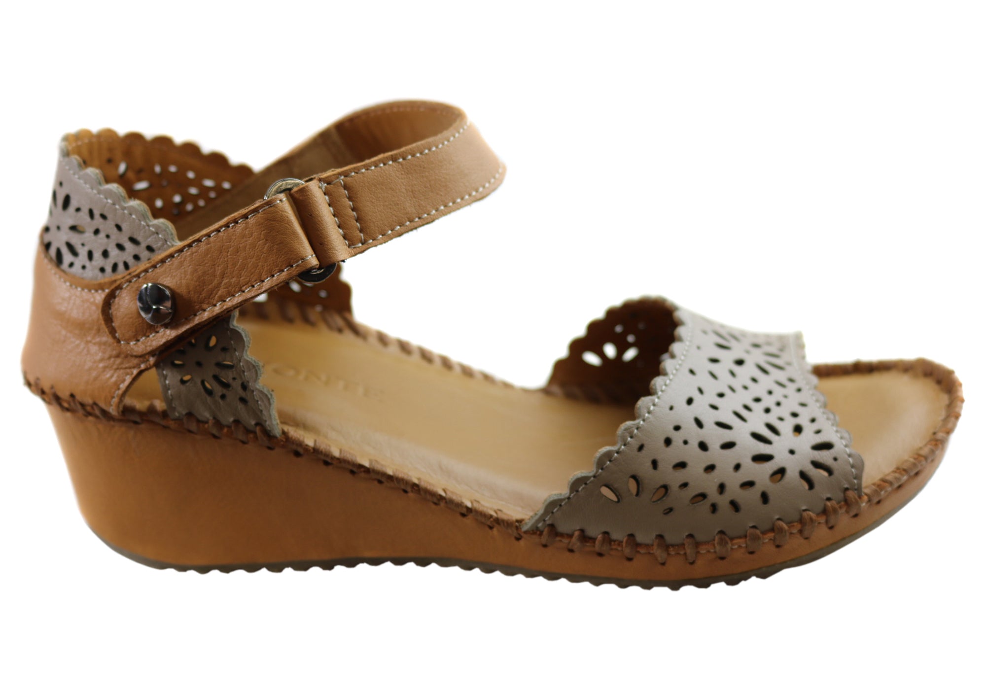 Orizonte Franni Women's Comfortable Leather Wedge Sandals - European Style Summer Casual Shoes for Walking, Travel & Beach Outfits