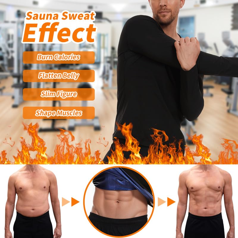 Men's Sauna Shirt - Heat Trapping Workout T-Shirt for Gym & Sweat Training