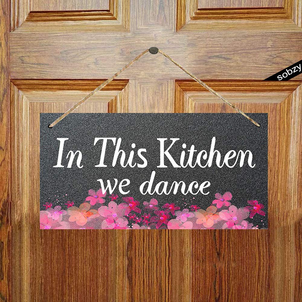 Farmhouse Wood Wall Sign - Rustic Kitchen Decor with 'This Kitchen We Dance' Quote - Handmade Wooden Art for Home, Dining Room, or Gift - Perfect for Country Style Kitchens and Farmhouse Themed Spaces