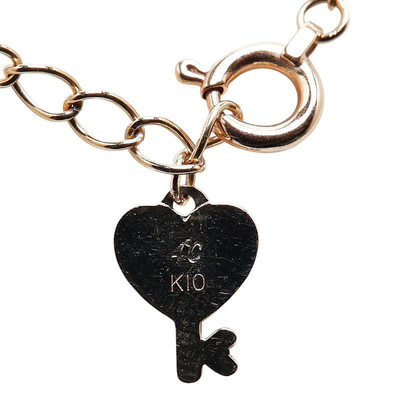 4℃ K10PG Heart Motif Diamond Necklace - 14K Rose Gold Pendant for Women, Valentine's Gift, Anniversary Jewelry - Perfect for Romantic Dates, Weddings & Special Occasions