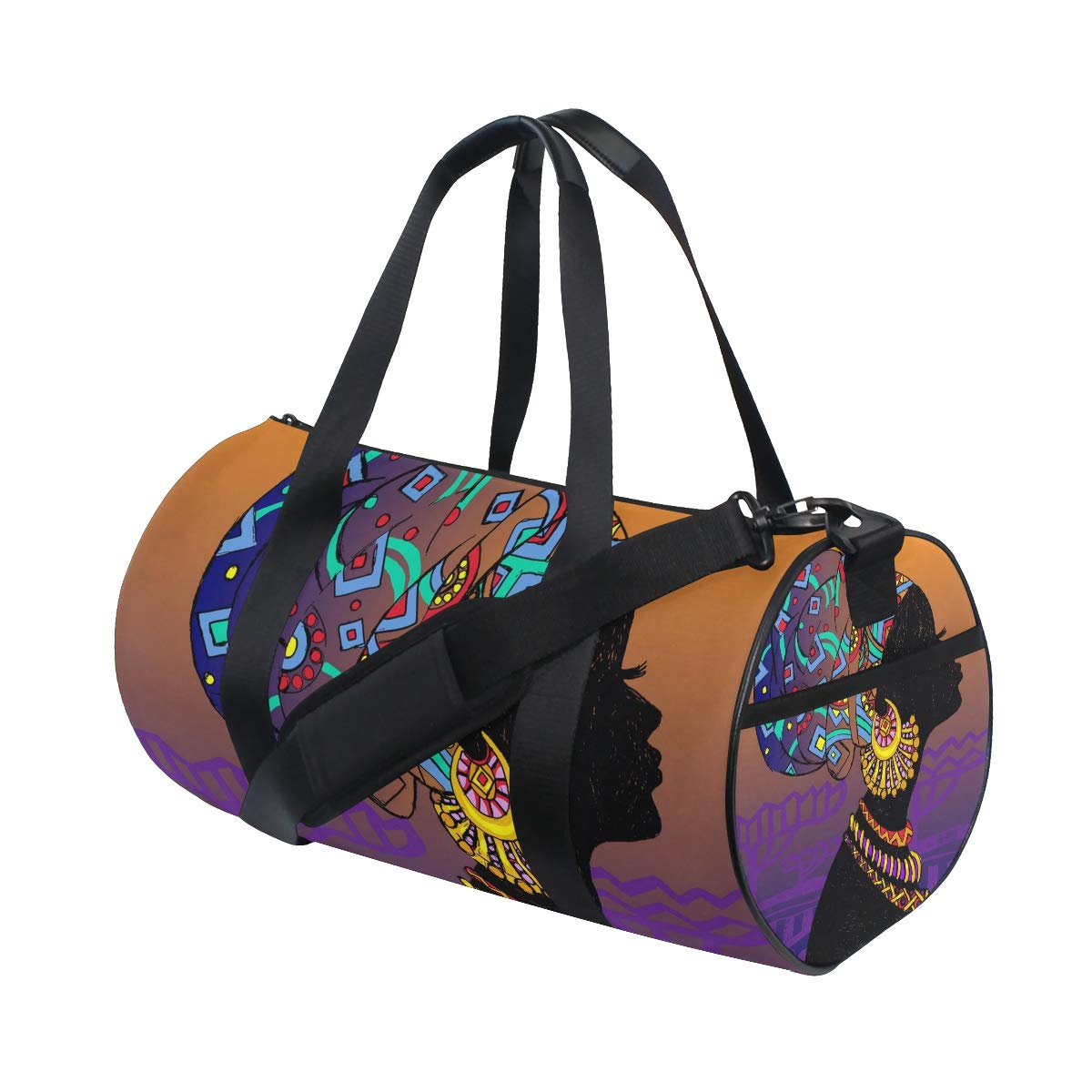 Stylish African American Women's Gym Sports Dance Travel Duffel Bag - Large Weekender Luggage for Vacation, Workout & Travel - Perfect for Gym, Sports, Dance Classes & Weekend Getaways