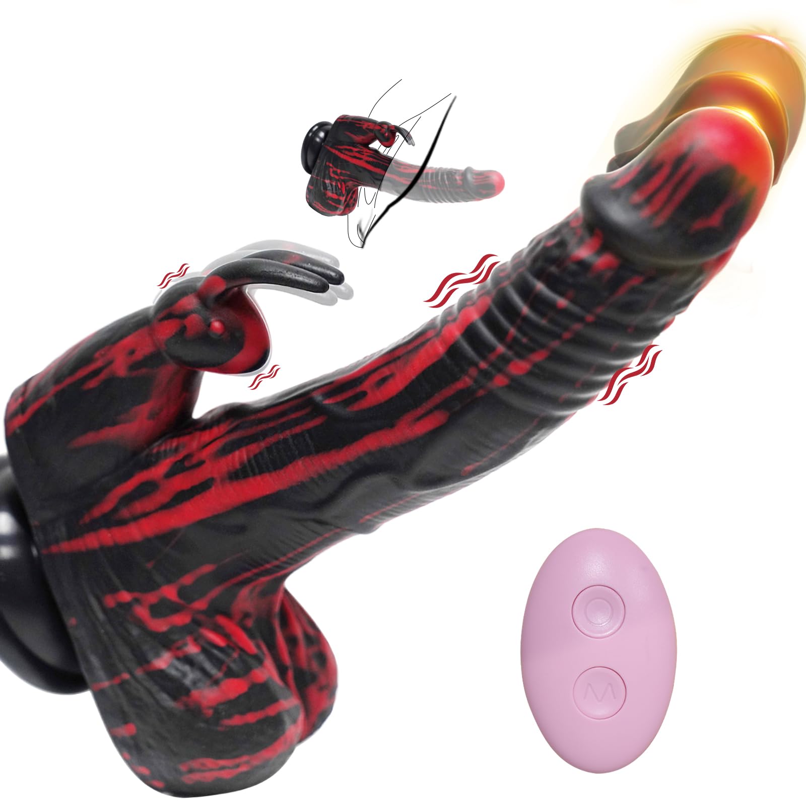 8.26 Inch Realistic Thrusting Dildo Vibrator with Remote Control - 3 Thrusting & 5x5 Vibration Modes for Women & Couples - G-Spot, Clit & Anal Stimulation - Perfect for Solo Play, Couples Intimacy & BDSM Exploration