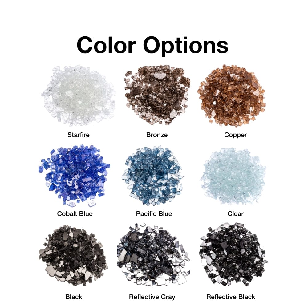 HPC Fire Glass for Gas Fire Pits - Premium Reflective Fireplace Rocks for Outdoor & Indoor Use - Perfect for Patio, Backyard, and Living Room Decor