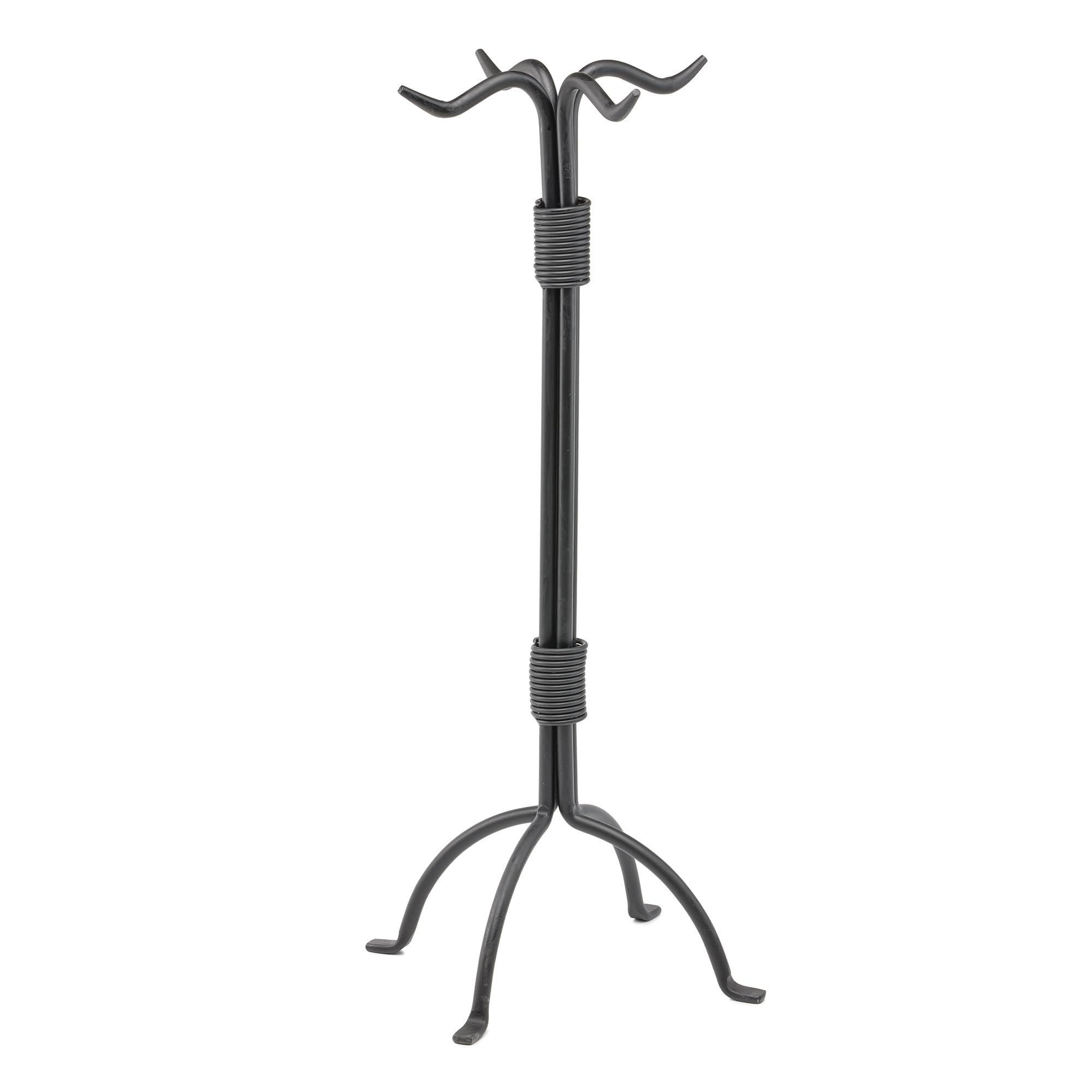 Uniflame 5-Piece Black Wrought Iron Fireplace Tools Set with Center Weave - Durable Fireplace Accessories for Indoor & Outdoor Fire Pits, Fireplaces, and Wood Stoves