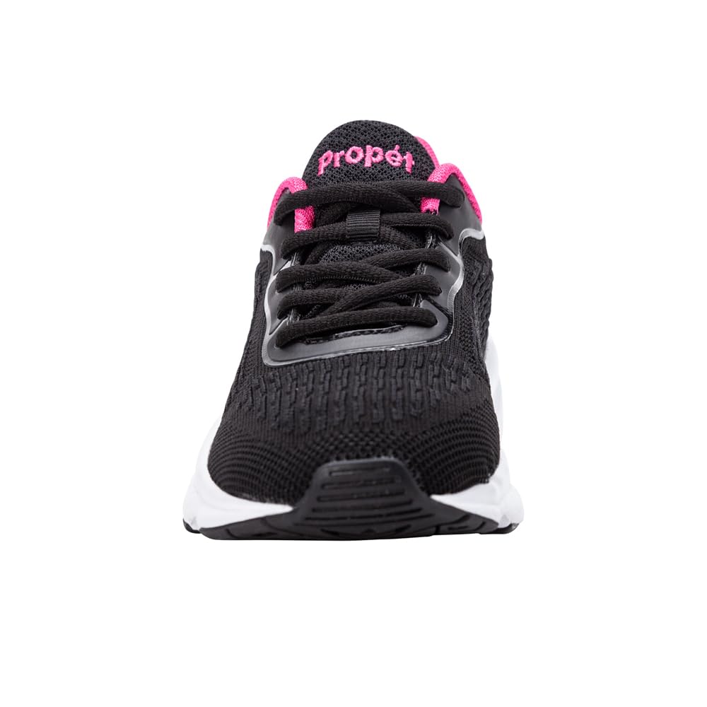 Propet Women's Stability Strive Walking Sneakers - Black & Pink - Size 8 B - Comfortable Supportive Shoes for Walking, Hiking & Everyday Wear