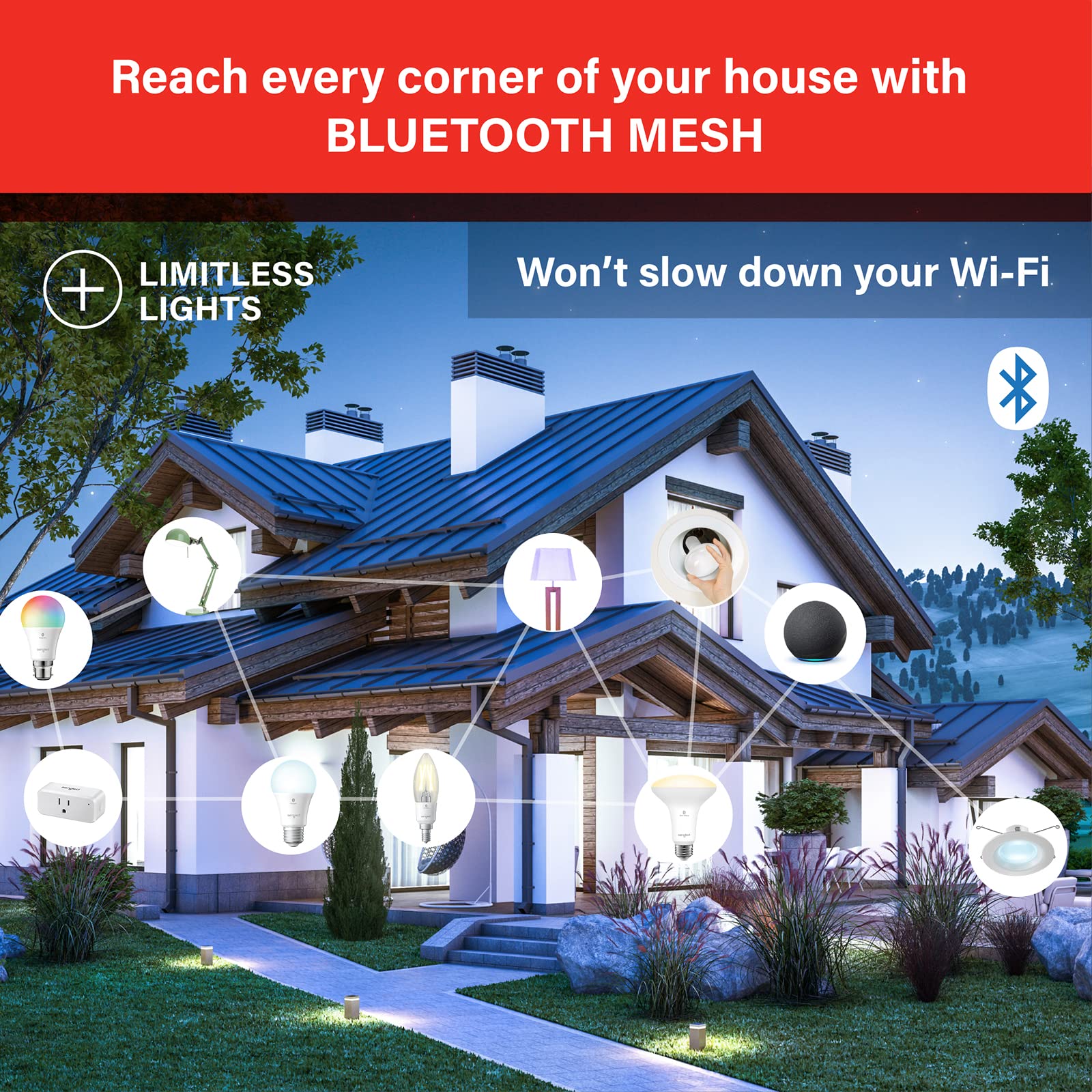 Sengled Smart Recessed Lighting 5/6 Inch, Alexa-Compatible LED Downlight Kit (4-Pack) - 5000K Daylight, Auto Pairing with Alexa Devices, Smart Home Can Lights for Living Room, Kitchen & Bedroom Ceiling Installation
