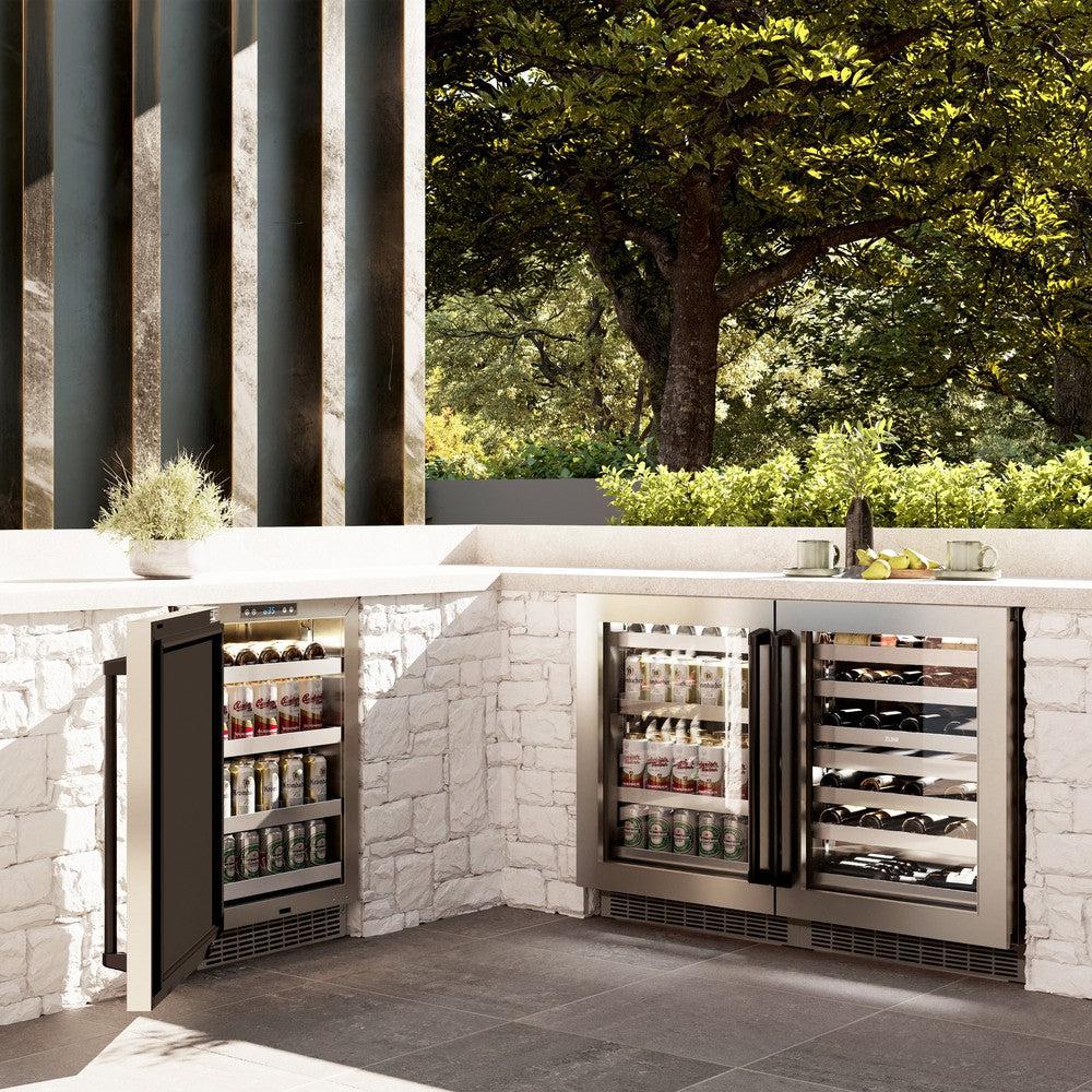 ZLINE Autograph Edition 24 Inch Touchstone Dual Zone 44 Bottle Wine Cooler with Stainless Steel Glass Door & Matte Black Handle - Perfect for Home Bars, Wine Cellars, and Entertaining Spaces (RWDOZ GS 24 MB)