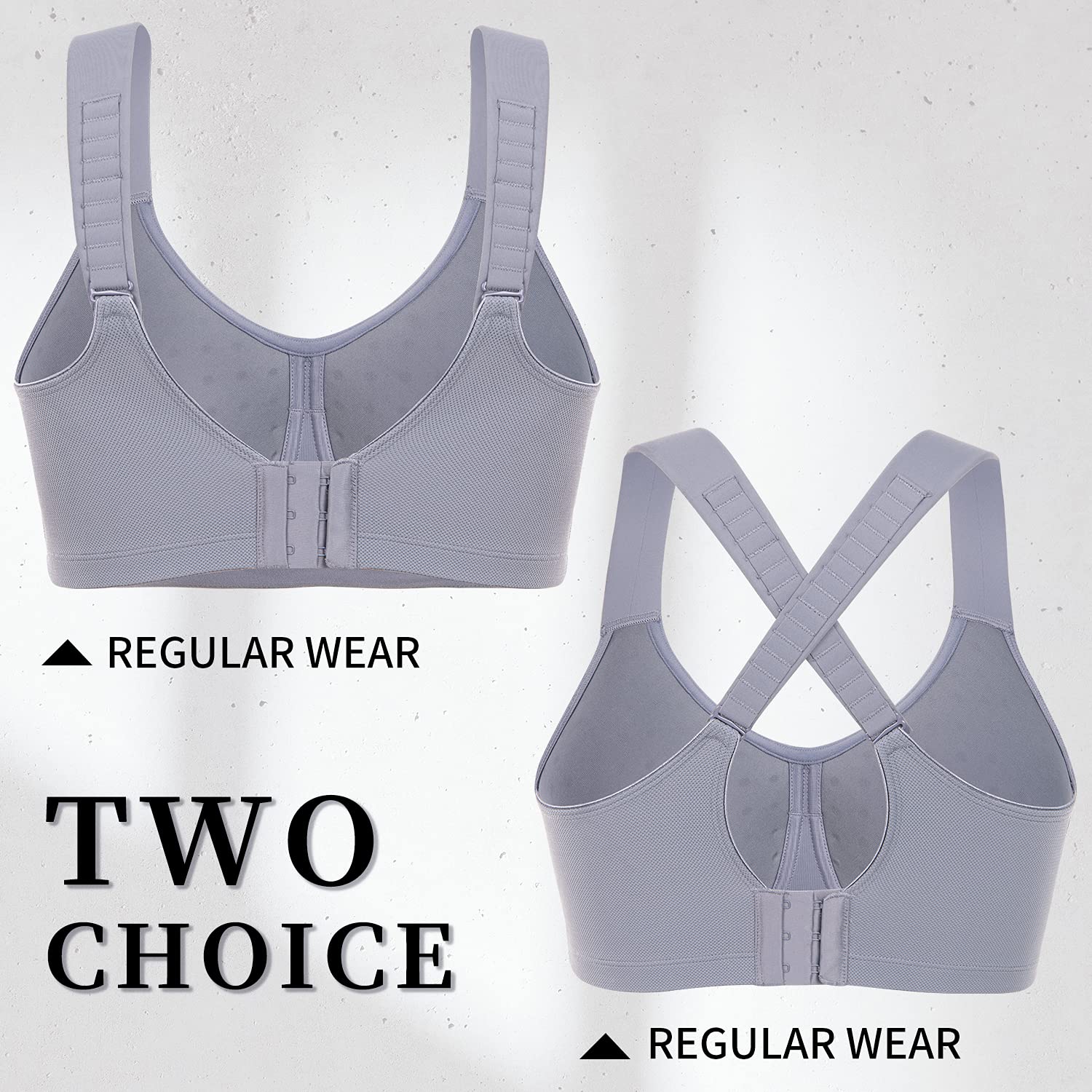 ZeroBound High Impact Sports Bras for Women - Full Coverage Support, Underwire, Padded, Adjustable Straps - Plus Size Workout Bras for Running, Gym & High Intensity Training