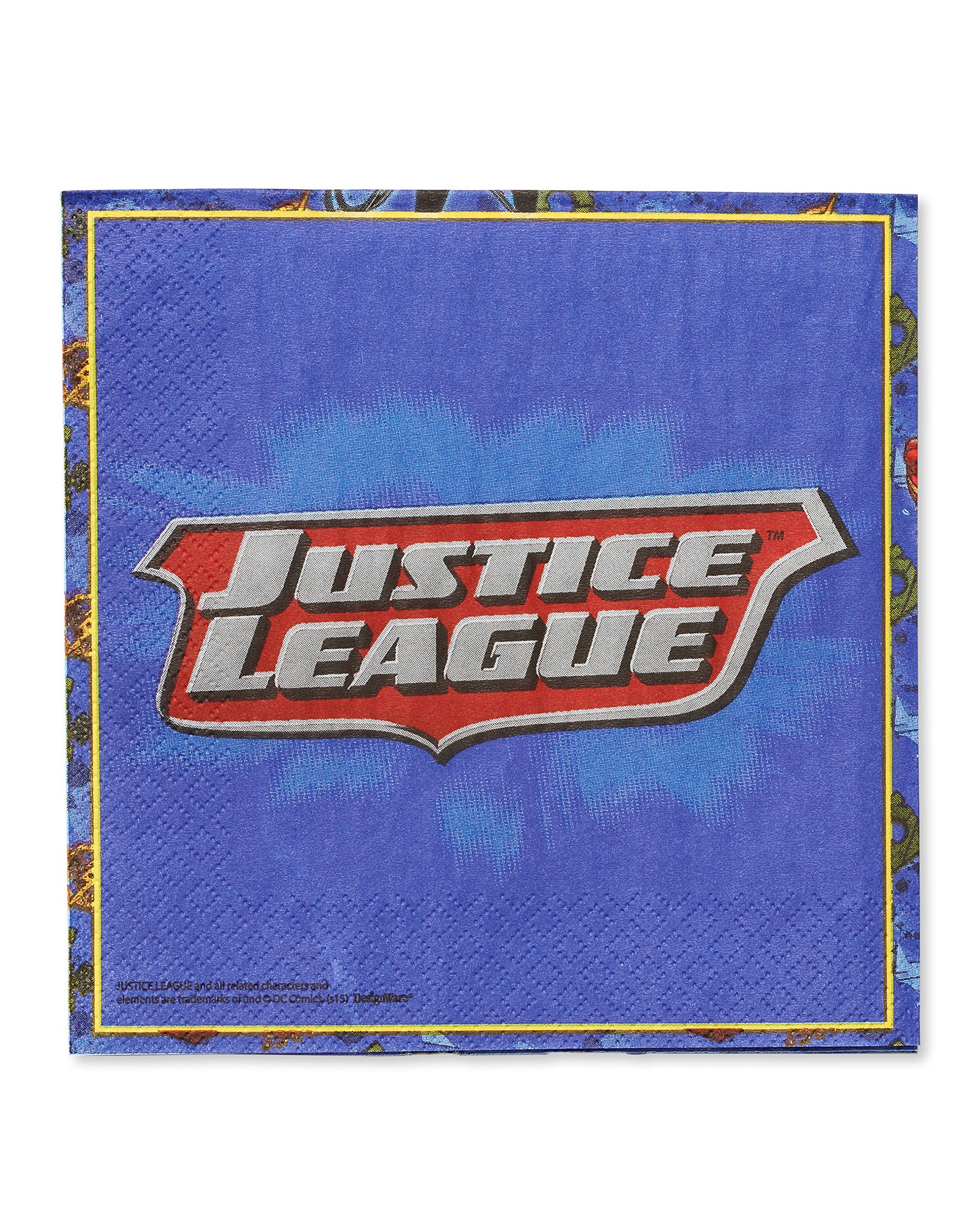 Justice League Superhero Themed Luncheon Napkins - 50 Count Disposable Paper Napkins for Birthday Parties, Baby Showers & Superhero Themed Events - Batman, Superman, Wonder Woman Design