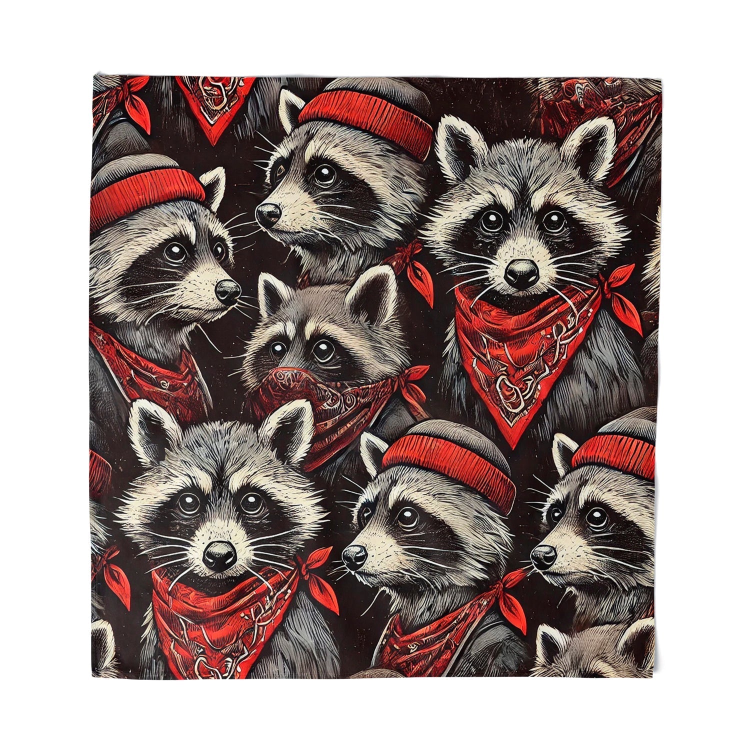 Trash Pandas in Bandanas - Stylish Raccoon Print Bandana for Pets & Fashion - Perfect for Dog Accessories, Cat Collars & Outdoor Adventures