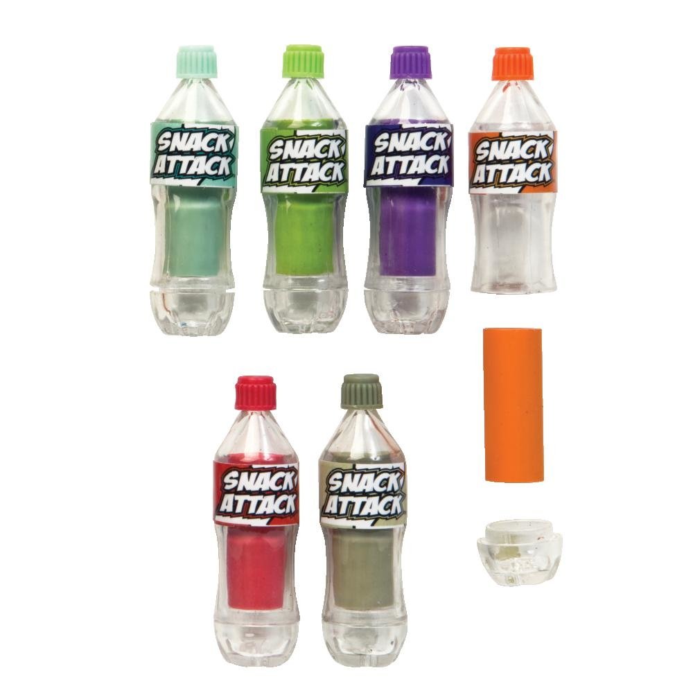 Raymond Geddes Snack Attack Soda Bottle Scented Erasers - 24 Pack Fun Novelty Pencil Erasers for Kids, Classroom, Office & School Supplies - Perfect for Gifts, Party Favors & Study Accessories