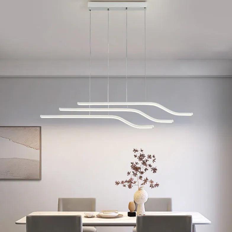 Modern Three Line Zigzag Design Minimalist Pendant Light - Sleek Ceiling Lighting Fixture for Dining Room, Kitchen Island & Bedroom Decor