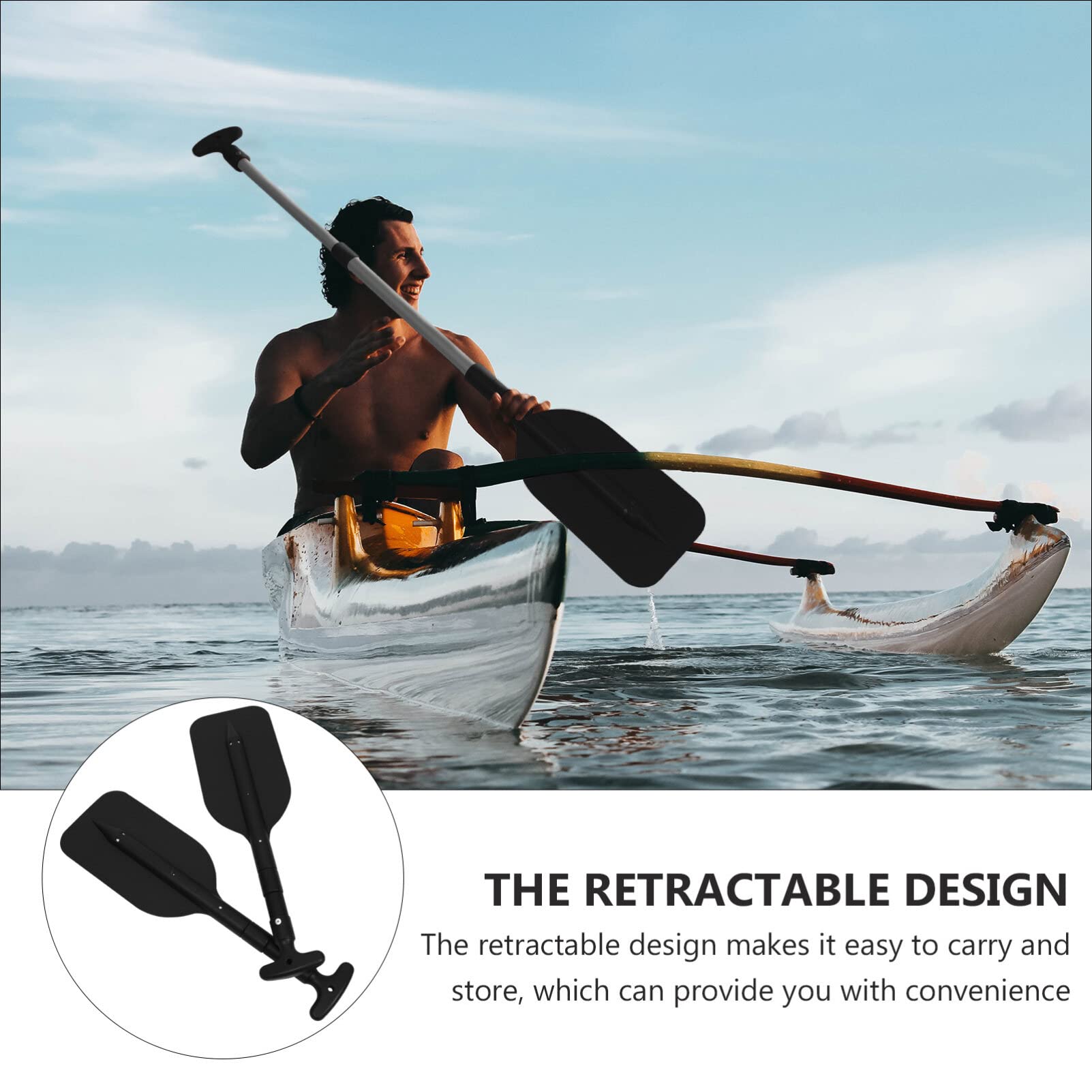 BESPORTBLE 2 Pack Adjustable Kayak Paddles 22-41 Inch Lightweight Aluminum Alloy Oars - Collapsible Canoe Paddles for Kayaking, Rafting, Boating & Water Sports | Perfect for Lakes, Rivers & Outdoor Adventures