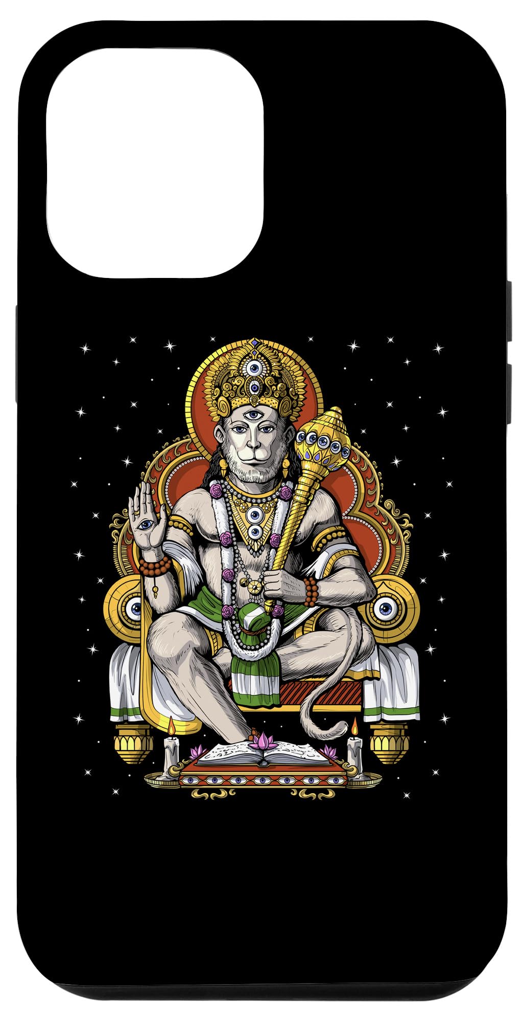 iPhone 12 Pro Max Case with Hanuman Design - Hindu God Spiritual Protection Cover for Jainism & Buddhism Devotees - Perfect for Meditation, Yoga & Religious Ceremonies