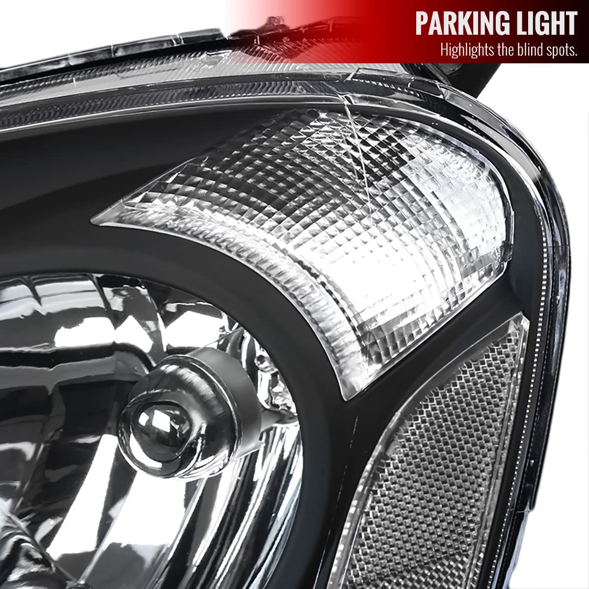 2002-2004 Acura RSX DC5 Replacement Black Headlights Set - Left & Right Pair for Improved Night Visibility & Style Upgrade