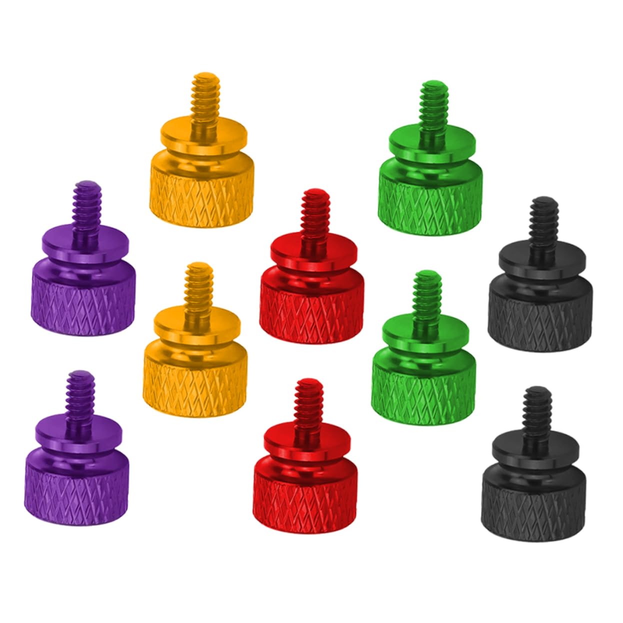 DECHOUS 10PCS Knurled Aluminum Alloy Thumbscrews - Replacement Hard Drive Screws for Computer Case, Power Supply & Chassis - Hand Twist Coarse Thread Design - Perfect for PC Building, Upgrades & Maintenance