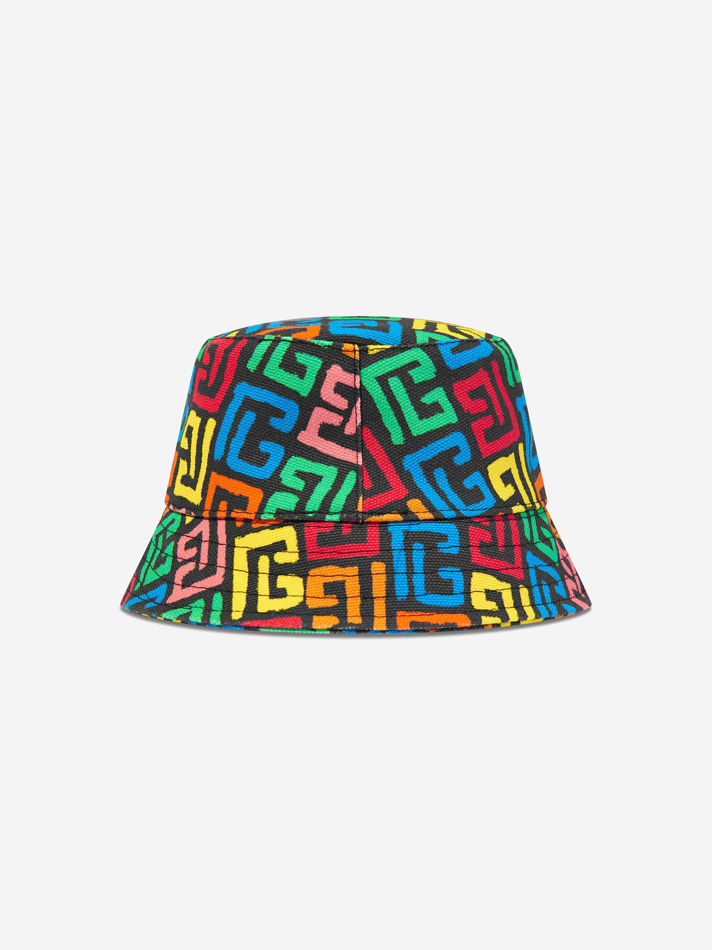 Balmain Baby Monogram Bucket Hat - Multicolor Cotton Adjustable Unisex Sun Hat for Infants & Toddlers | Perfect for Beach, Park, and Outdoor Summer Activities